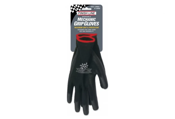 Paire De Gants D'Atelier Finish Line Mechanic Grip Noir 4 Paire De Gants D'Atelier Finish Line Mechanic Grip Noir – Image 2