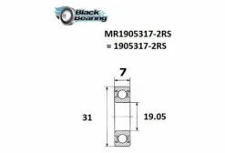 Roulement Black Bearing MR 1905317 2RS Max 19.05 X 31 X 7 Mm -Entretien Réparation Route Soldes unnamed file 2148