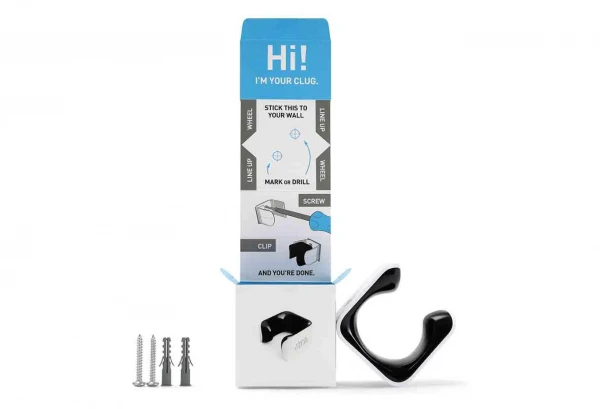 Support Vélo Mural Hornit Clug MTB (44-57mm / 1.75-2.25'') Blanc / Noir 4 Support Vélo Mural Hornit Clug MTB (44-57mm / 1.75-2.25'') Blanc / Noir – Image 2