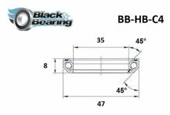 Roulement De Direction Black Bearing C4 35 X 47 X 8 Mm 45/45° -Entretien Réparation Route Soldes unnamed file 2698