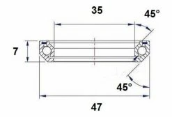 Roulement De Direction Black Bearing C8 35 X 47 X 7 Mm 45/45° -Entretien Réparation Route Soldes unnamed file 2700