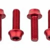 Lot De 4 Vis De Porte-Bidon Wolf Tooth Water Bottle Cage Bolts M5x15 Mm Rouge