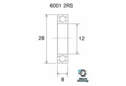 Roulement Black Bearing 6001-2RS 12 X 28 X 8 Mm -Entretien Réparation Route Soldes unnamed file 3310