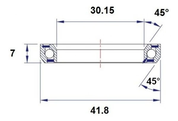 Roulement De Direction Black Bearing B6 30.15 X 41.8 X 7 Mm 45/45° 4 Roulement De Direction Black Bearing B6 30.15 X 41.8 X 7 Mm 45/45° – Image 2