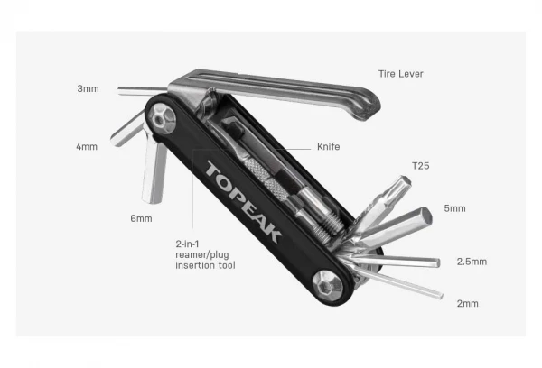 Multi-Outils 11 Fonctions TOPEAK Noir 7 Multi-Outils 11 Fonctions TOPEAK Noir – Image 5