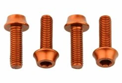 Lot De 4 Vis De Porte-Bidon Wolf Tooth Water Bottle Cage Bolts M5x15 Mm Orange