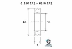 Roulement Black Bearing 61810-2RS 50 X 65 X 7 Mm -Entretien Réparation Route Soldes unnamed file 4037