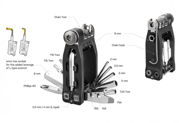 Multi-Outils Topeak Ninja Master+ ToolBox T16 Noir 5 Multi-Outils Topeak Ninja Master+ ToolBox T16 Noir – Image 3
